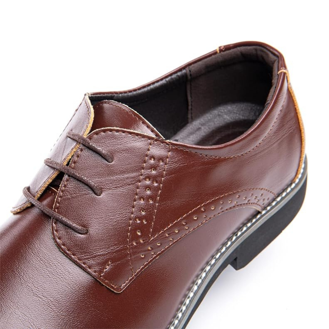 Myralio Derby Contour – Smooth Leather Precision in Chestnut Brown