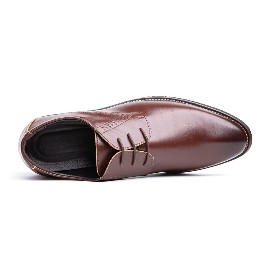 Myralio Derby Contour – Smooth Leather Precision in Chestnut Brown