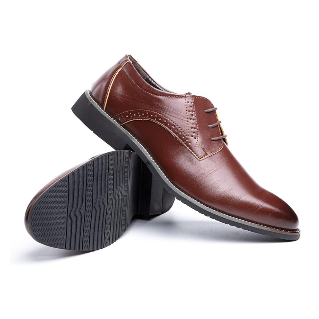 Myralio Derby Contour – Smooth Leather Precision in Chestnut Brown