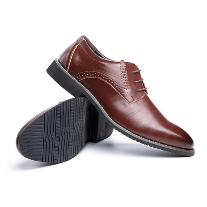 Myralio Derby Contour – Smooth Leather Precision in Chestnut Brown