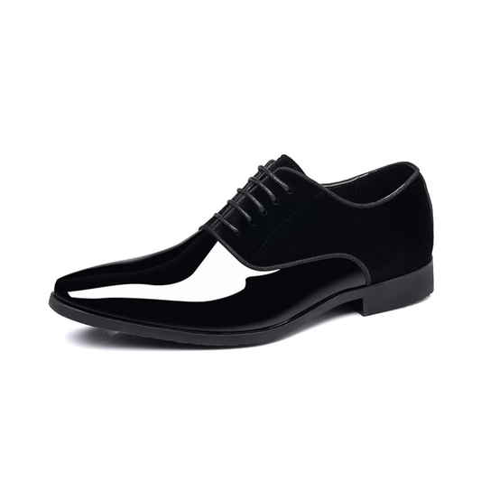 Myralio Patent Derby Elegance – Polished Sophistication in Gloss Black